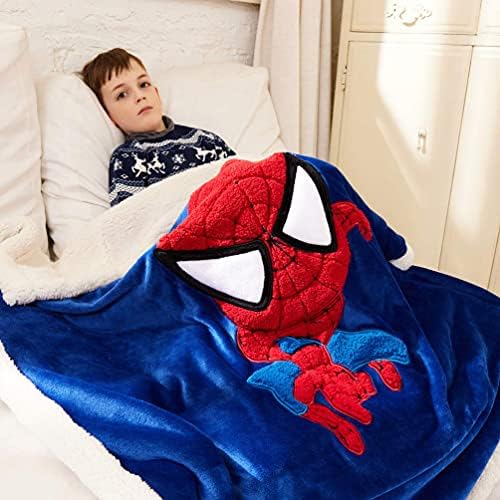 Amazon.com: COSUSKET Marvel Kids Spiderman Throw Blanket, Signed Jointly 3D Cartoon Embroidery Sherp