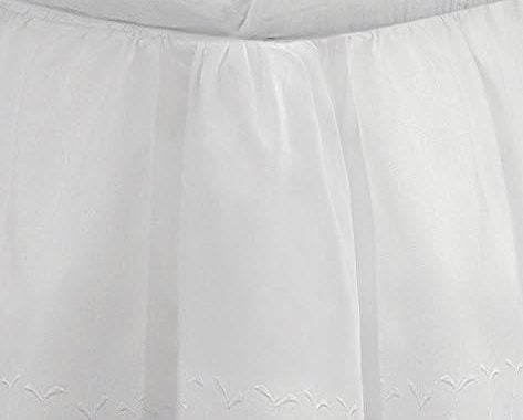 Amazon.com: FRESH IDEAS Ideas Ruffled Eyelet Bed Skirt Dust Ruffle with Gathered Styling and Embroid