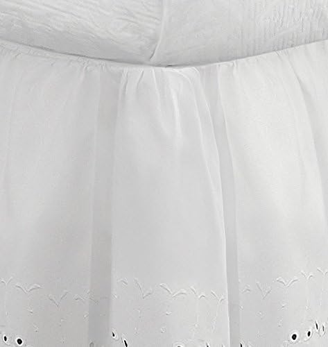 Amazon.com: FRESH IDEAS Ideas Ruffled Eyelet Bed Skirt Dust Ruffle with Gathered Styling and Embroid