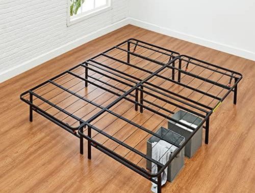 Amazon.com: Amazon Basics Foldable Metal Platform Bed Frame with Tool Free Setup,14 Inches High, Que