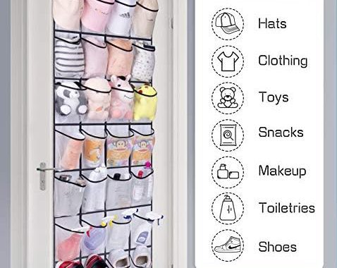 Amazon.com: AOODA 28 Large Mesh Pockets Over The Door Shoe Rack, Hanging Shoe Organizer for Closet H
