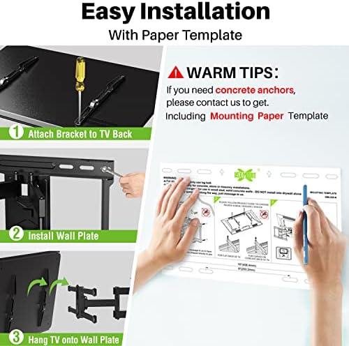 Amazon.com: USX MOUNT Full Motion TV Wall Mount for 42"-80" TVs, Swivel and Tilt TV Mount, Wall Moun