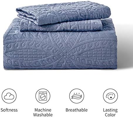 Amazon.com: Love's cabin King Size Quilt Set Blue Bedspreads - Soft Bed Summer Quilt Lightweight Mic