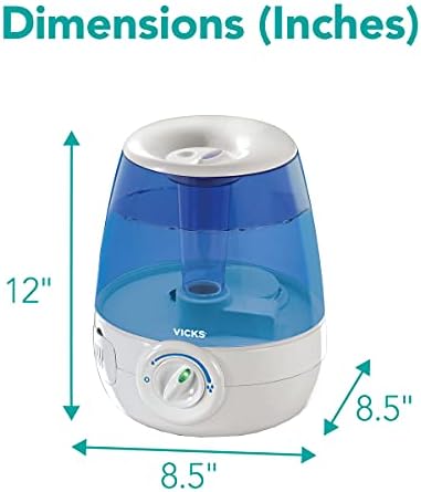 Amazon.com: Vicks Filter-Free Ultrasonic Cool Mist Humidifier, Medium Room, 1.2 Gallon Tank-Humidifi
