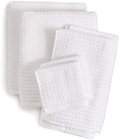 DKNY Quick Dry Cotton Towel Set - 2 Bath, 2 Hand, 2 Washcloths, White