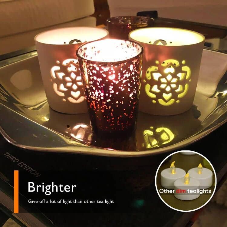 Homemory LED Tea Lights Candles Battery Operated, Lasts 3X Longer Flameless Votive Candles, Flickeri