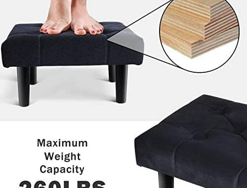 Amazon.com: HOUCHICS Small Footstool Ottoman,Velvet Soft Footrest Ottoman with Wood Legs,Sofa Footre