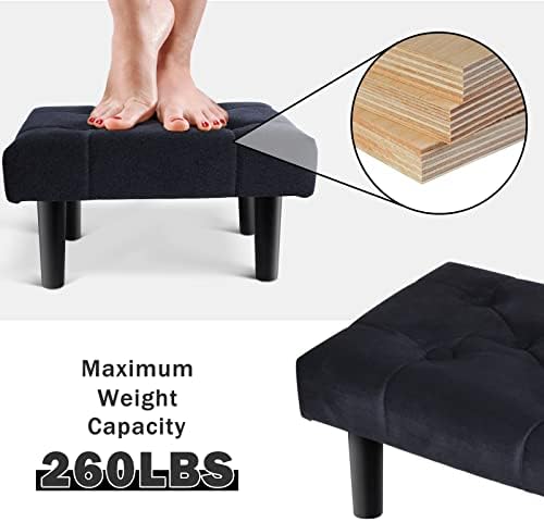 Amazon.com: HOUCHICS Small Footstool Ottoman,Velvet Soft Footrest Ottoman with Wood Legs,Sofa Footre