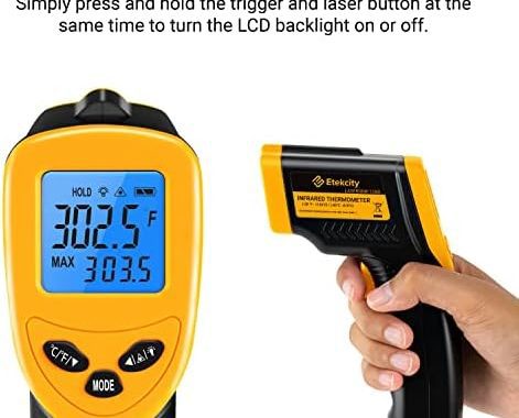 Amazon.com: Etekcity Infrared Thermometer 1080, Heat Temperature Temp Gun for Cooking, Laser IR Surf
