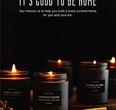 Scented Candles for Men | Smoke and Vanilla Candle for Men | Soy Candles, Long Lasting Candles, Home