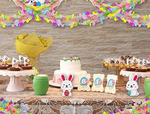 Amazon.com: TURNMEON 3 Pack Easter Colorful Tinsel Garlands Easter Decorations,Total 45 Ft Easter Eg