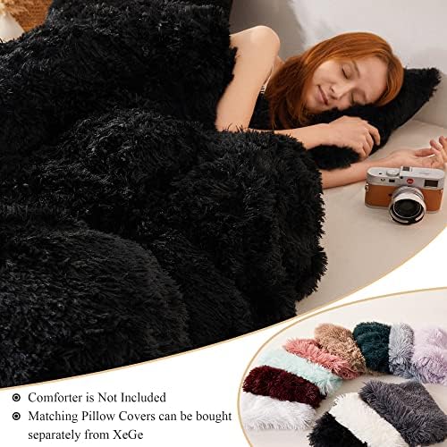 Amazon.com: XeGe Plush Shaggy Duvet Cover Luxury Ultra Soft Crystal Velvet Bedding 1PC(1 Faux Fur Du