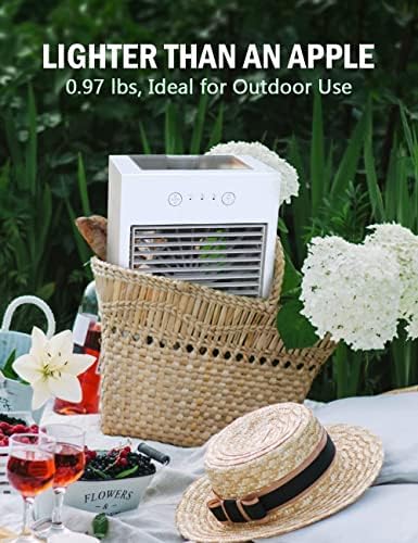 Amazon.com: Mini Portable Air Conditioners, 3 IN 1 Evaporative Air Cooler, 2000mAh Battery Powered &