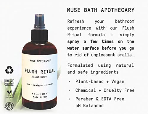 Muse Bath Apothecary Flush Ritual - Aromatic & Refreshing Toilet Spray, Use Before You Go, 8 oz,