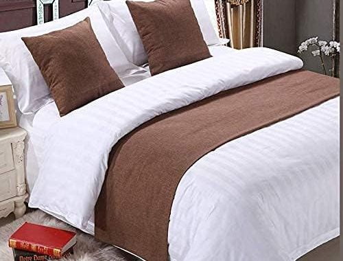 Amazon.com: QFWMCW Hotel Bed Runner Home Bedding Scarf Protection Modern Solid Color Bed Spread Bed