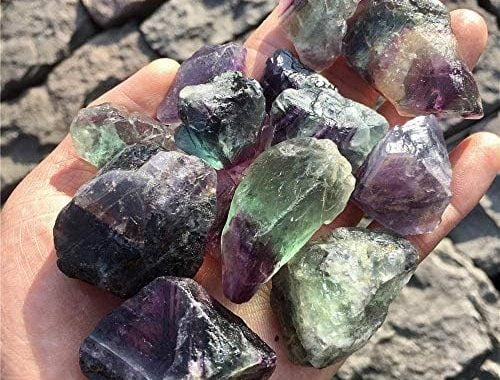 Amazon.com: Simurg Raw Fluorite Stone 1lb ''A'' Grade Rainbow Fluorite Rough Crystal - Green Fluorit