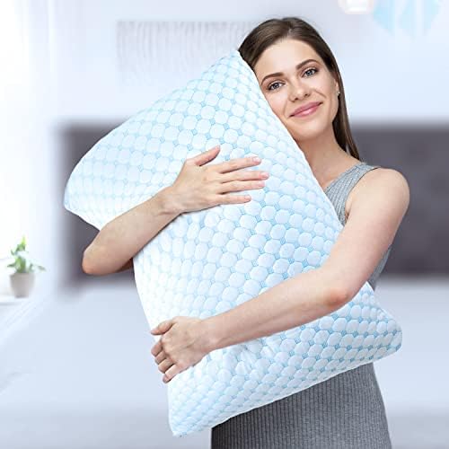Amazon.com: Nestl Cooling Pillow - Queen Size Set of 2 Cooling Memory Foam Pillows, Gel Infused Cool