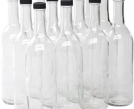 Amazon.com: North Mountain Supply - W5CTCL-BKP 750ml Clear Glass Bordeaux Wine Bottle Flat-Bottomed