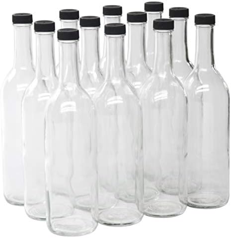 Amazon.com: North Mountain Supply - W5CTCL-BKP 750ml Clear Glass Bordeaux Wine Bottle Flat-Bottomed