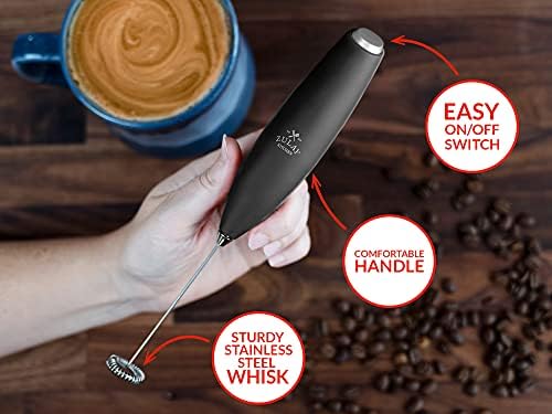 Amazon.com: Zulay Powerful Milk Frother for Coffee with Upgraded Titanium Motor - Handheld Frother E