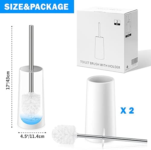 Amazon.com: IXO Toilet Brush and Holder, 2 Pack Toilet Brush with 304 Stainless Steel Long Handle, T