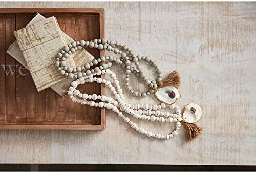 Amazon.com: Mud Pie Decorative Oyster Beads, 72", Grey : Home & Kitchen