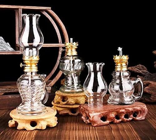 Amazon.com: 3 Pack Vintage Oil Lamps for Indoor Use,8 Inch Height Kerosene Lamp with Hurricane Glass