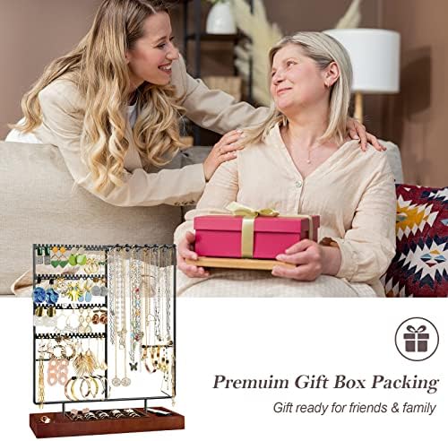 ProCase Jewelry Organizer Stand Earring Holder, 144 Holes Stud Earring Display Rack Necklace Holder