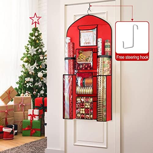 Amazon.com: Hanging Gift Wrapping Paper Storage, 48x24" Extra Large Double-Sided Christmas Wrap Bag