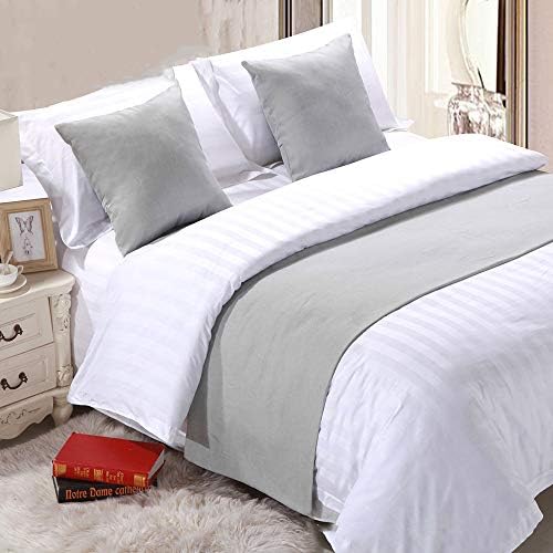 Amazon.com: Twelve Solid Bed Scarf Light Grey Bed Runner Bedding Scarves for Bedroom Hotel Wedding R